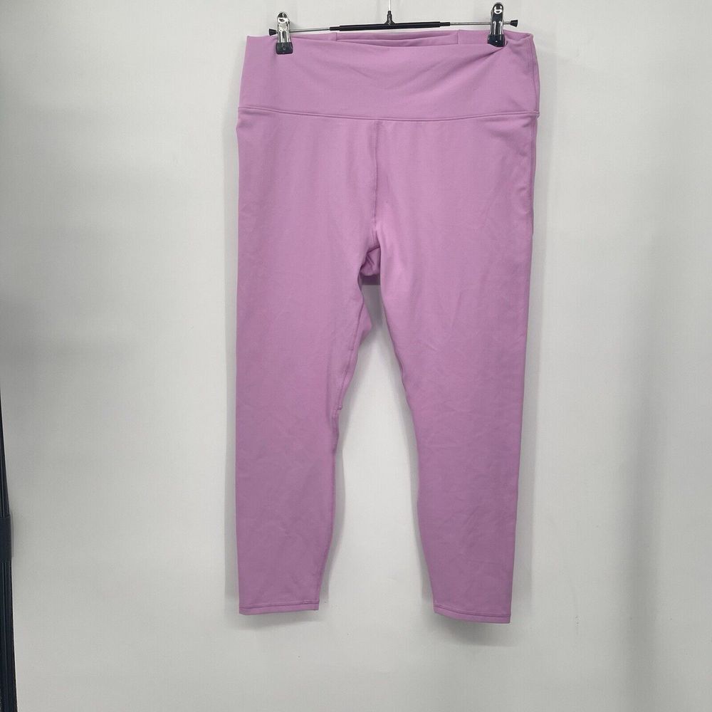 Fabletics XL PowerHold Leggings Womens Pink Lattice Back High Rise Crop‎ 7/8